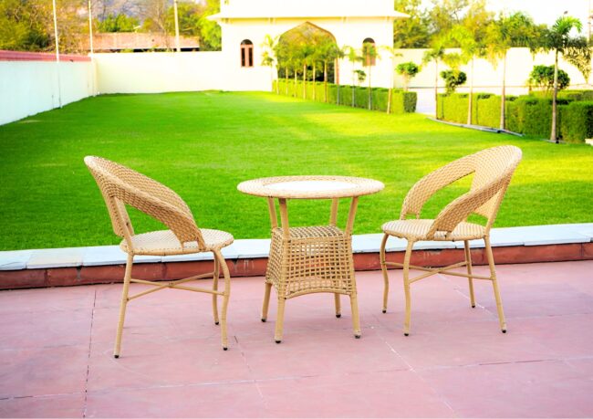 Outdoor Rattan Chair & Table Set Furniture