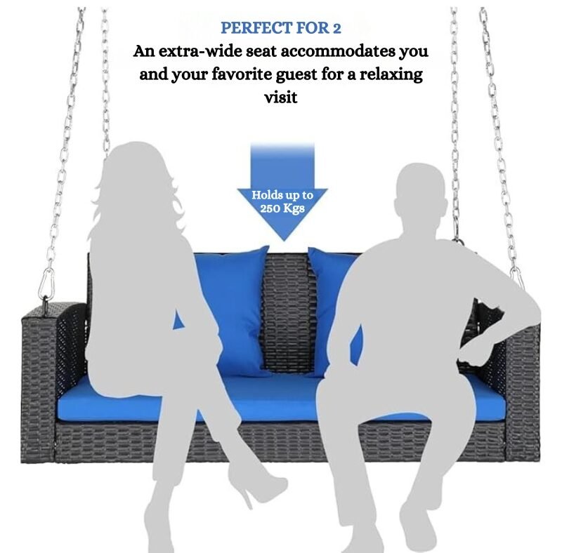 Outdoor Wicker Handing Furniture Blue