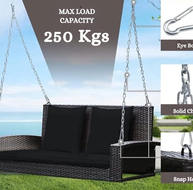 outdoor wicker hanging furniture black