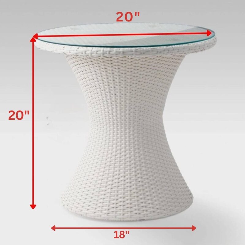 3-Piece Rattan Patio Set: White & Light Green Wicker Outdoor Furniture - Image 3