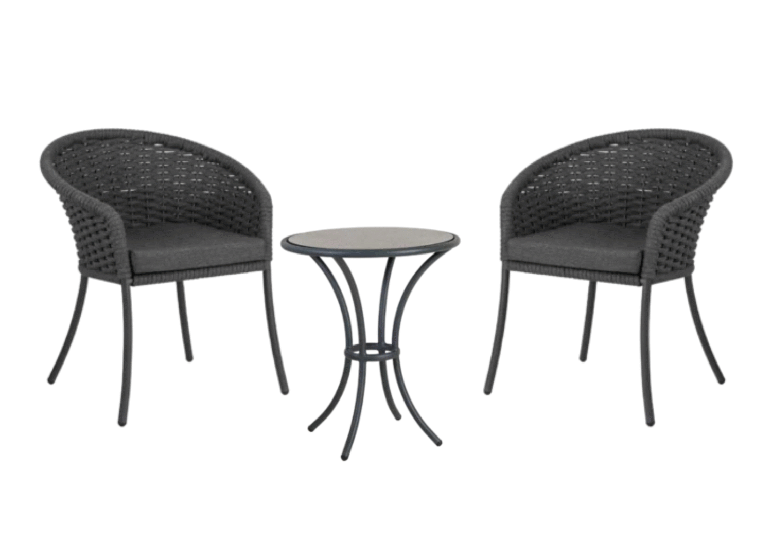 3-Piece Outdoor Rope Patio Set (Grey) - Image 4