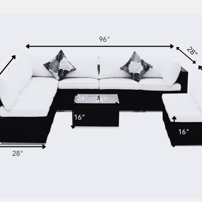 Garden Conversation Sofa Set (Black/Offwhite) - Image 2