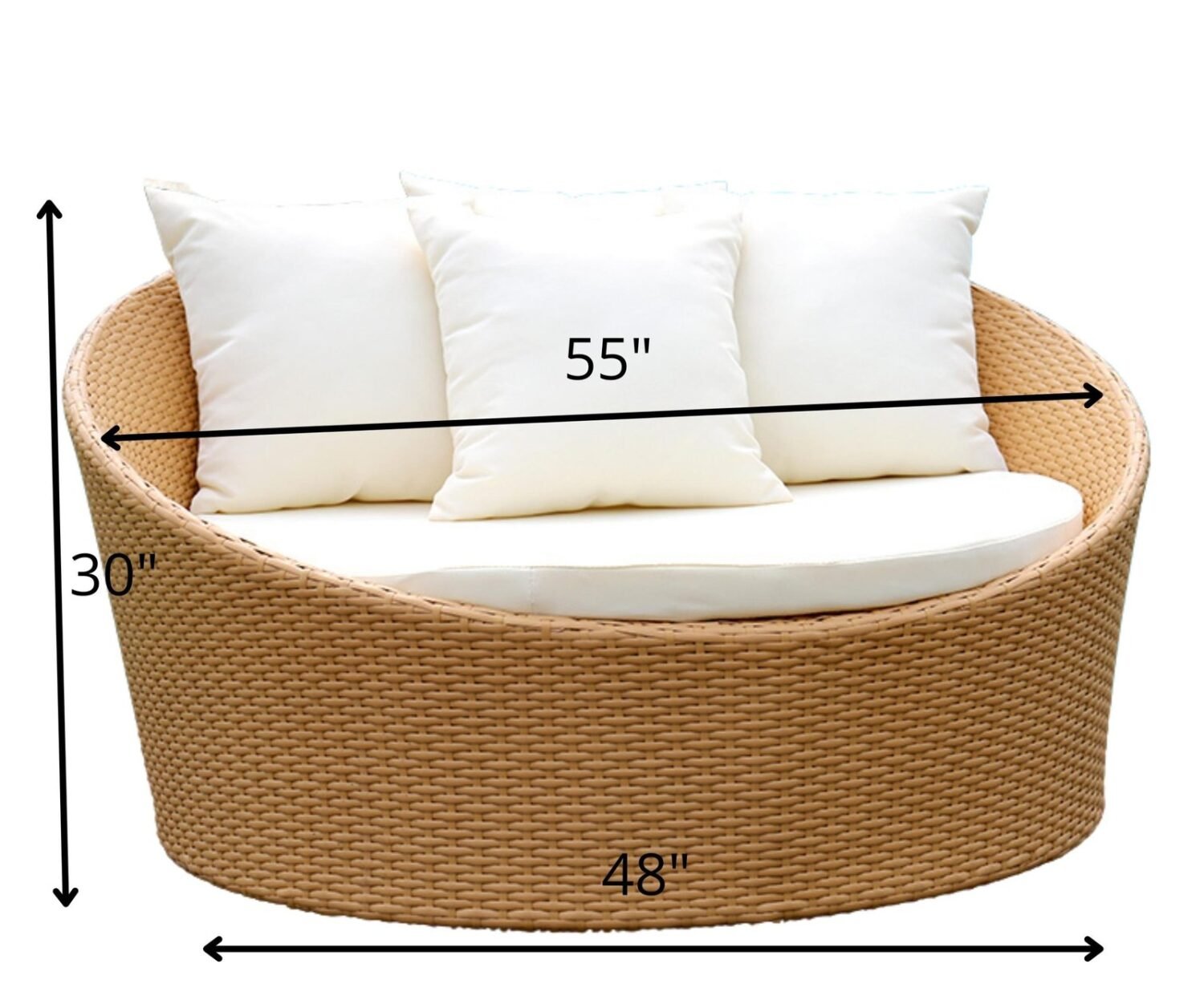Beige & White Rattan Daybed Furniture Set - Image 2