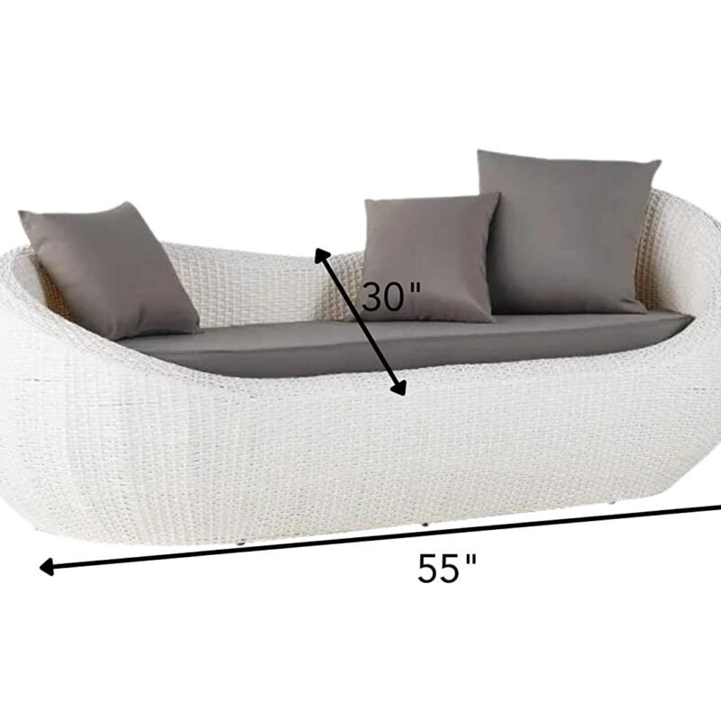 Outdoor Wicker Daybed Set (White/Dark Grey) - Image 2