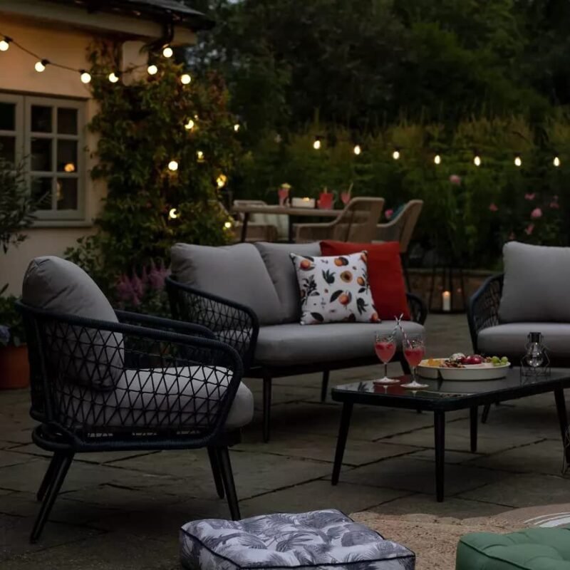 Rope Patio Furniture Set (Black & Grey) - Image 3