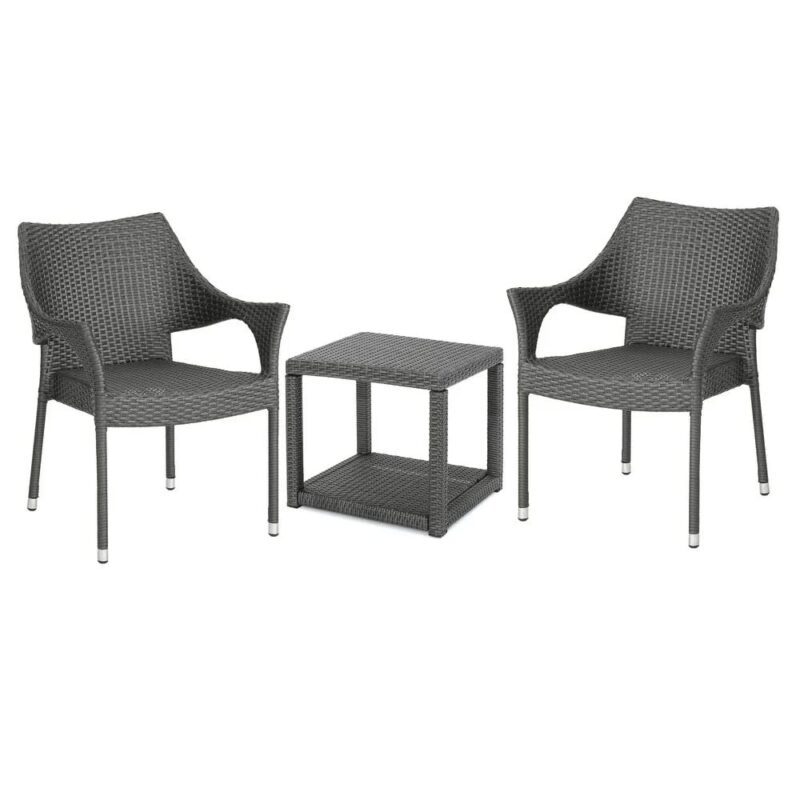DEVOKO 3-Piece Rattan Patio Furniture Set (Dark Brown) - Image 6