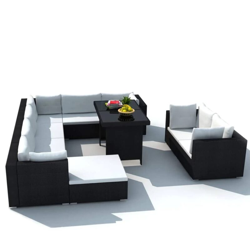 DEVOKO 6PCS L-Shape Patio Dining Set (Black & White) - Image 4