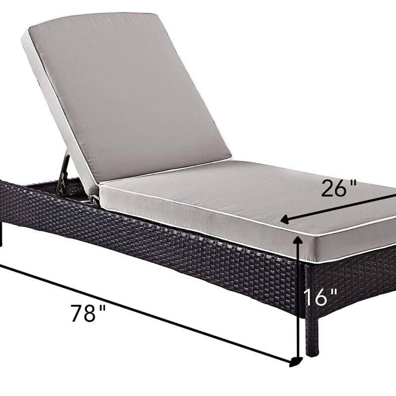 DEVOKO Outdoor Double Chaise (Dark Brown/Grey) - Image 2