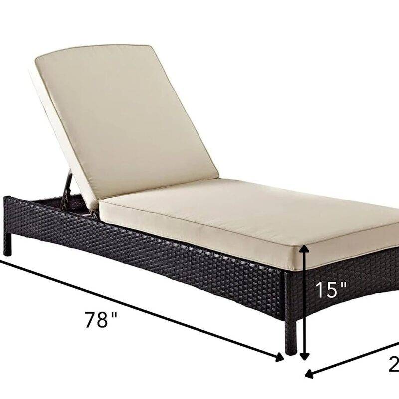 DEVOKO Outdoor Double Chaise (Dark Brown/Cream) - Image 2