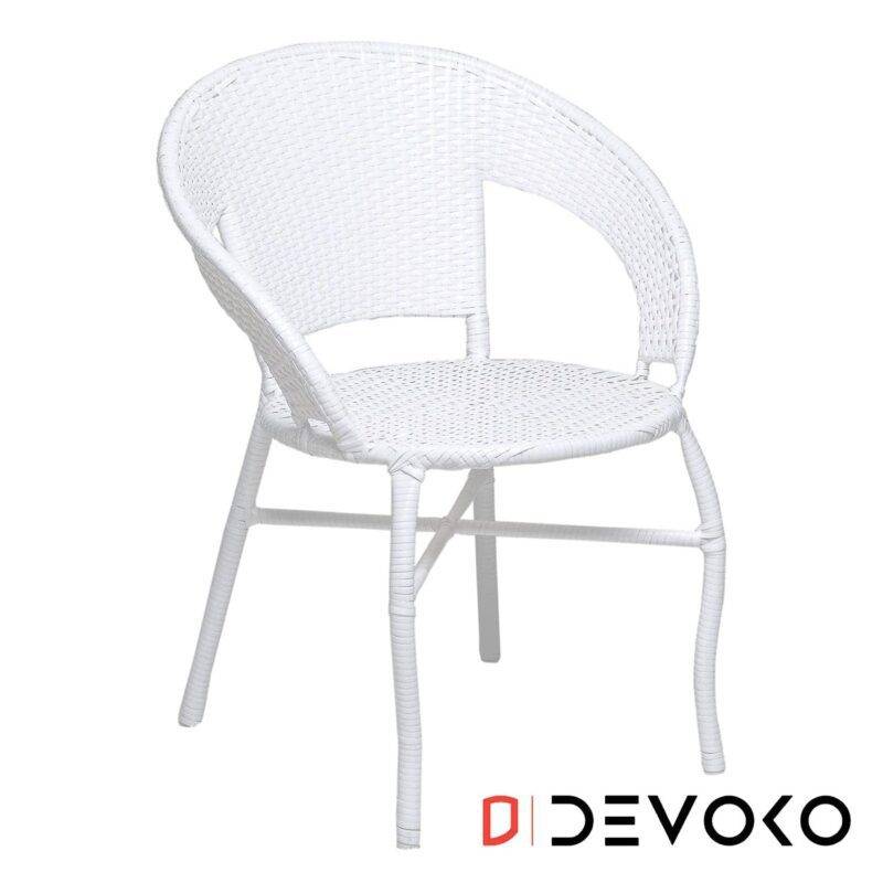 Devoko 3 Piece Wicker Patio Set - Balcony/Backyard - White - Image 3
