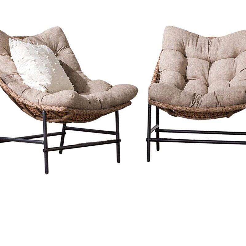 Rattan Chairs with Cushions (Beige/Cream) - Image 4