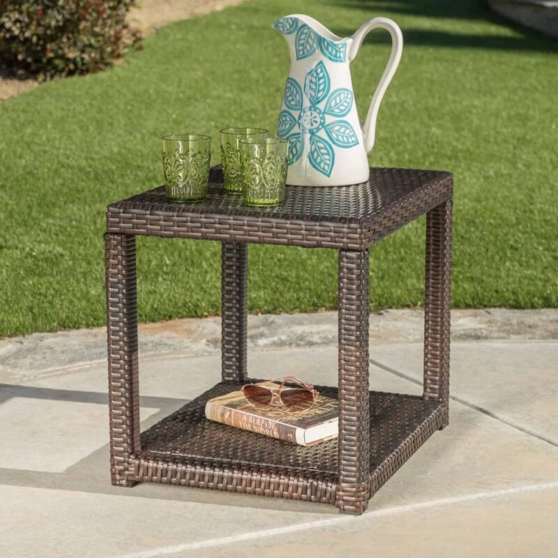 DEVOKO 3-Piece Rattan Patio Furniture Set (Dark Brown) - Image 3