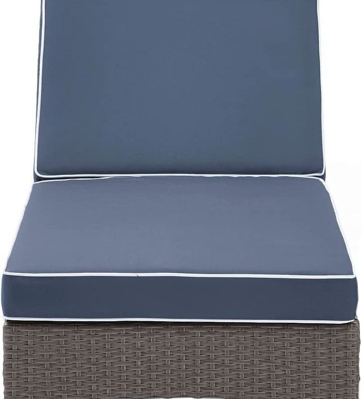 DEVOKO Outdoor Double Chaise (Dark Brown/Navy Blue) - Image 4