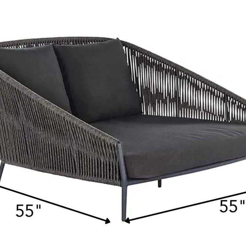 DEVOKO Grey Rope Daybed Furniture Set for Outdoor Bliss - Image 4