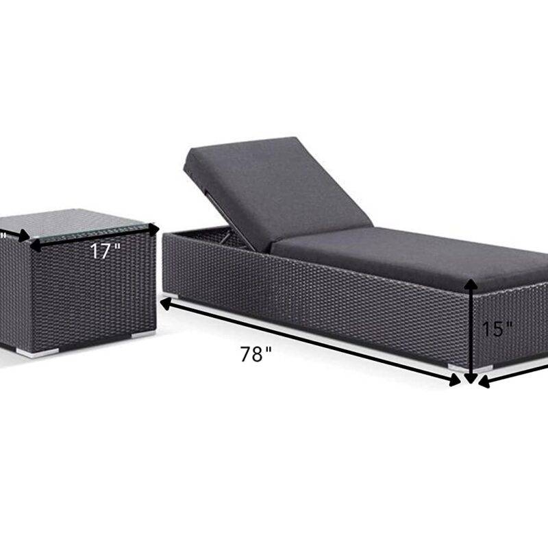 DEVOKO Outdoor Lounge Chairs Set: Black Rattan with Cushions & Table - Image 2