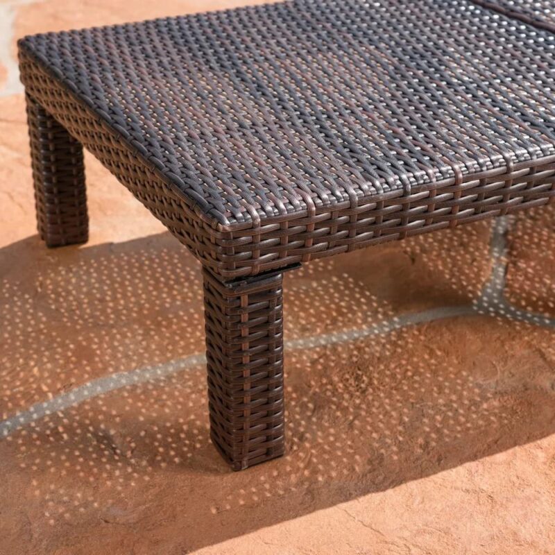 DEVOKO Set of 4 Outdoor Wicker Chaise Lounge Chairs with Adjustable Recline and Removable Cushions - Image 5