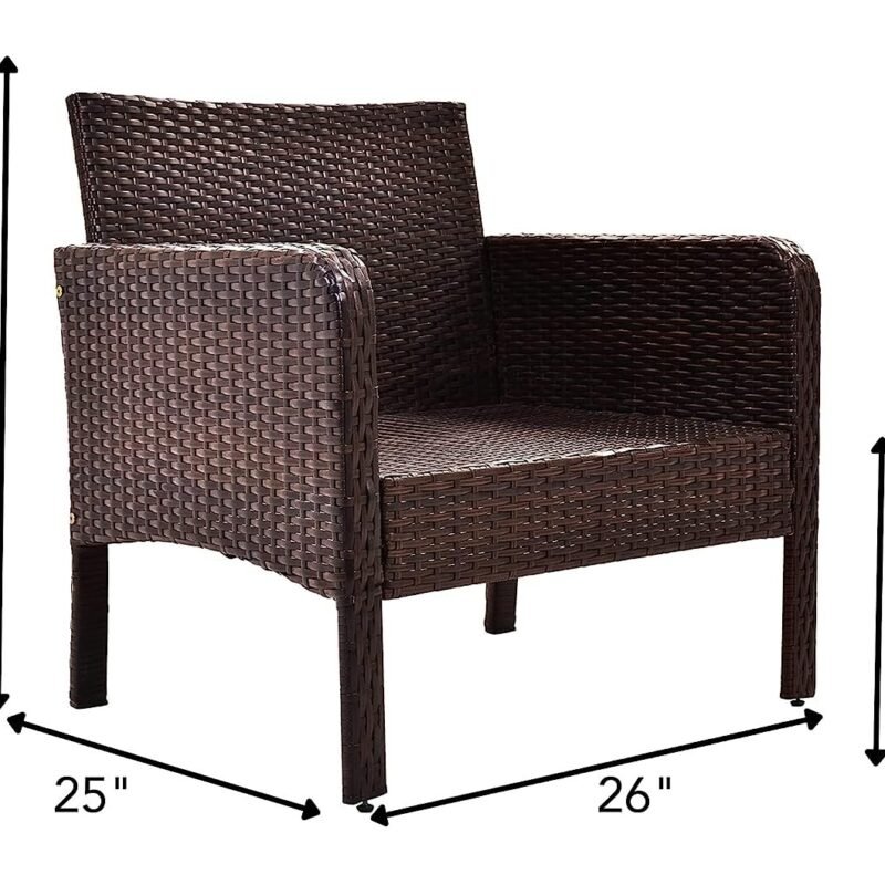 7-Seater Outdoor Sofa Set (Dark Brown/Cream) - Image 4