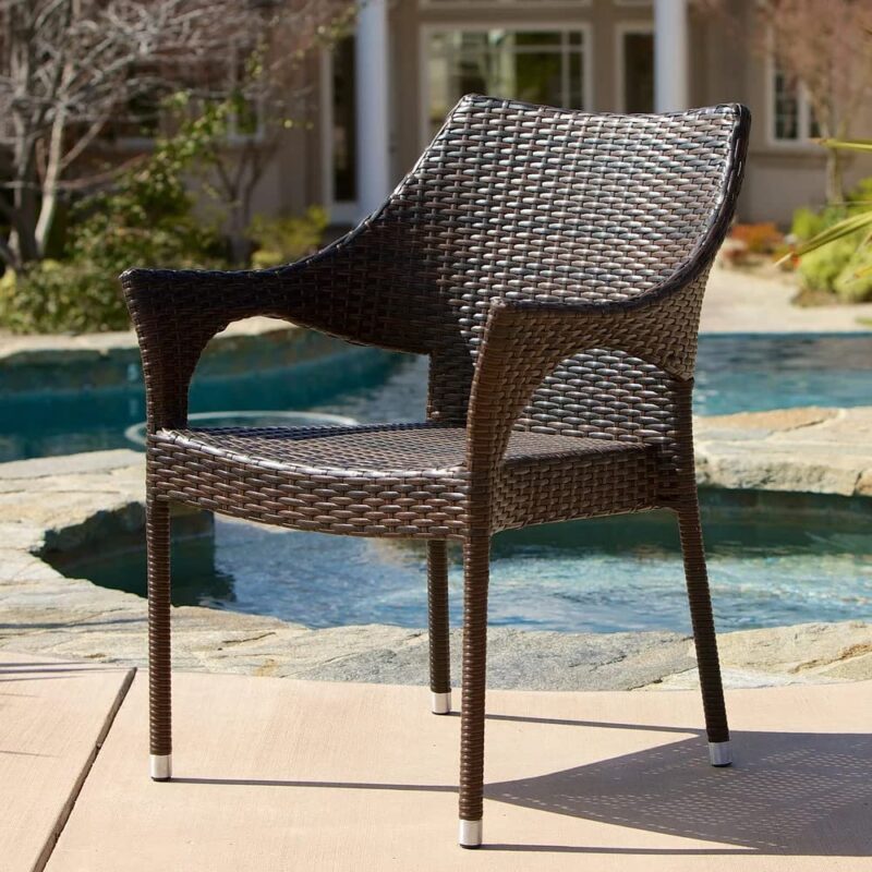 DEVOKO 3-Piece Rattan Patio Furniture Set (Dark Brown) - Image 4