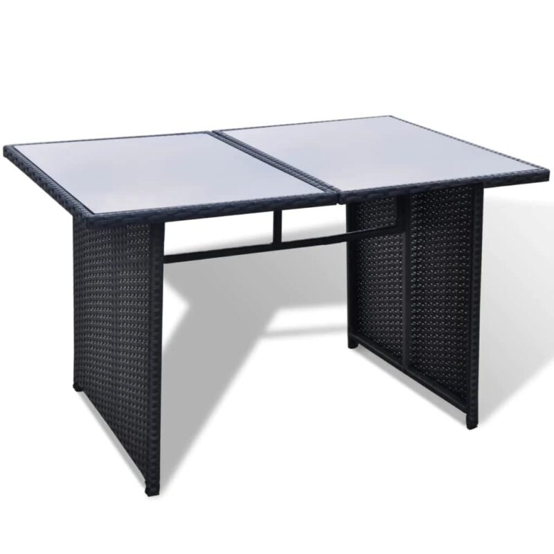 DEVOKO 6PCS L-Shape Patio Dining Set (Black & White) - Image 3