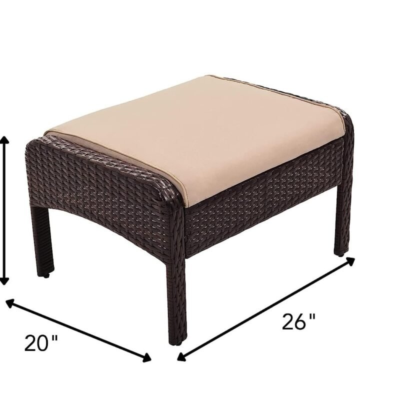 7-Seater Outdoor Sofa Set (Dark Brown/Cream) - Image 5