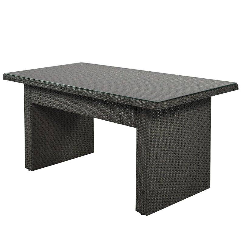 5-Piece Outdoor Patio Furniture Set with Dining Table and Chairs - Dark Brown/Cream - Image 6