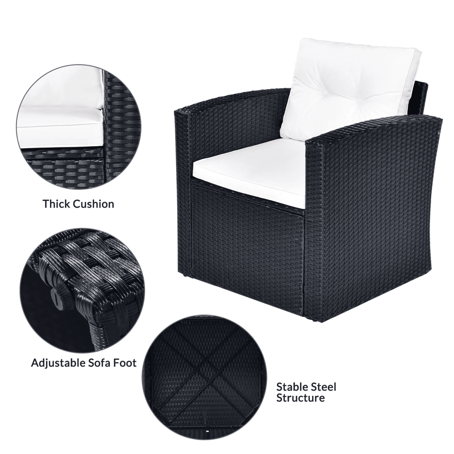 6-Piece All Weather Wicker Patio Furniture Set - Image 7
