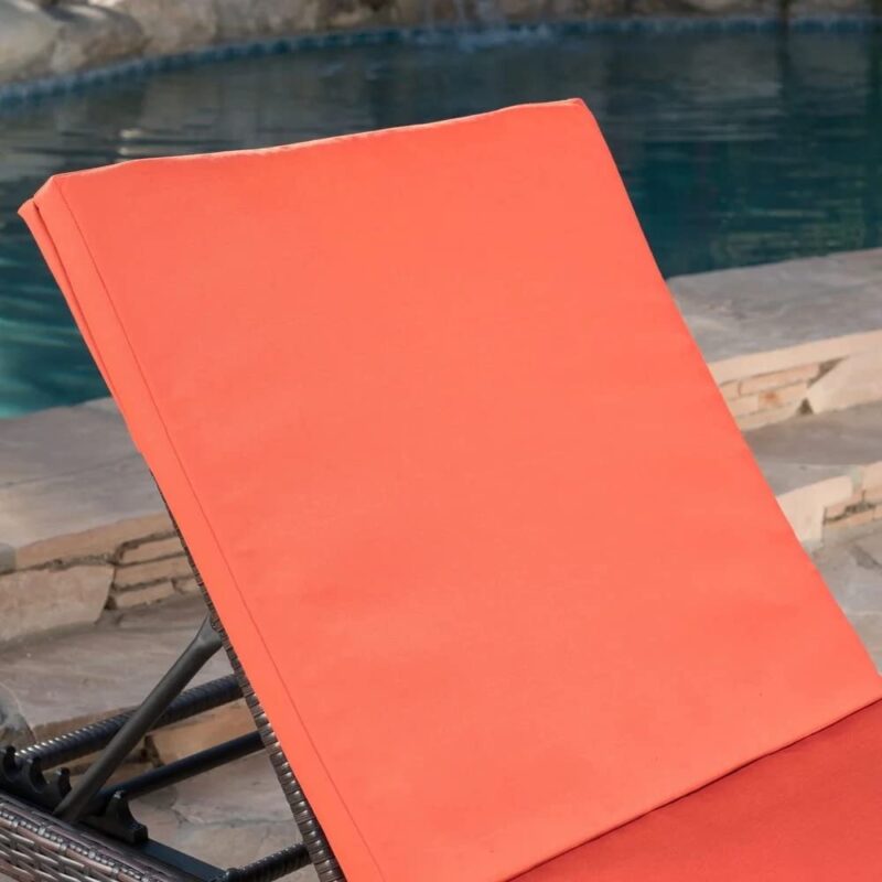 DEVOKO Set of 4 Outdoor Wicker Chaise Lounge Chairs with Adjustable Recline and Removable Cushions - Image 8