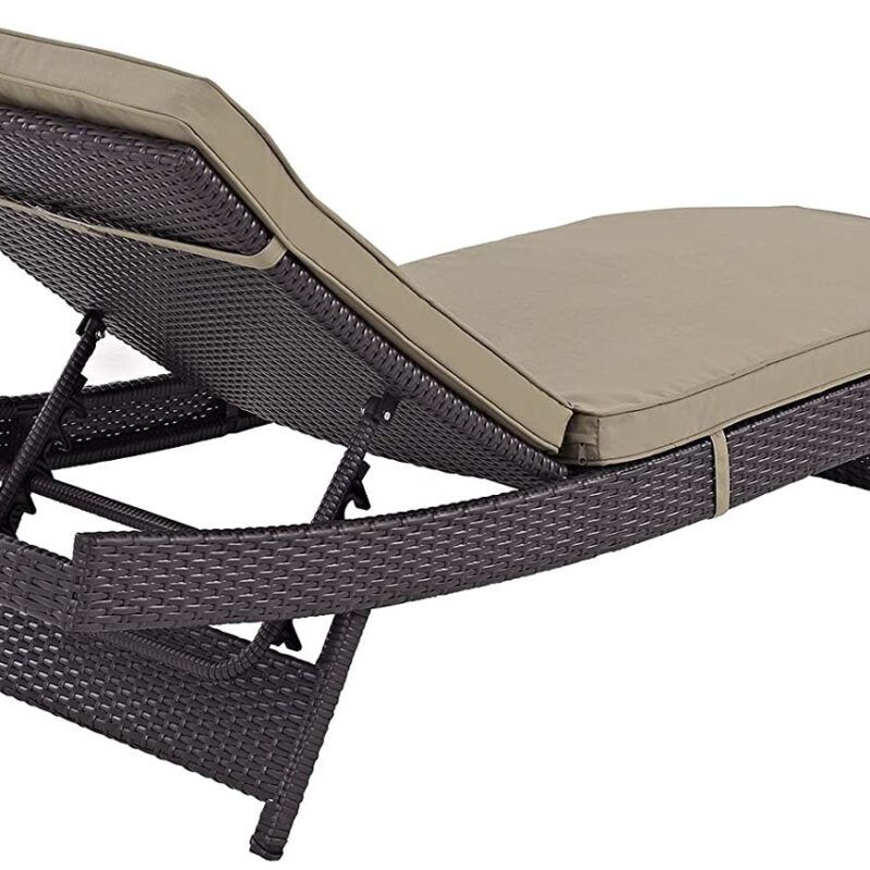 Adjustable Chaise Lounge Rattan Wicker Patio (Beige Set 2) - Image 5