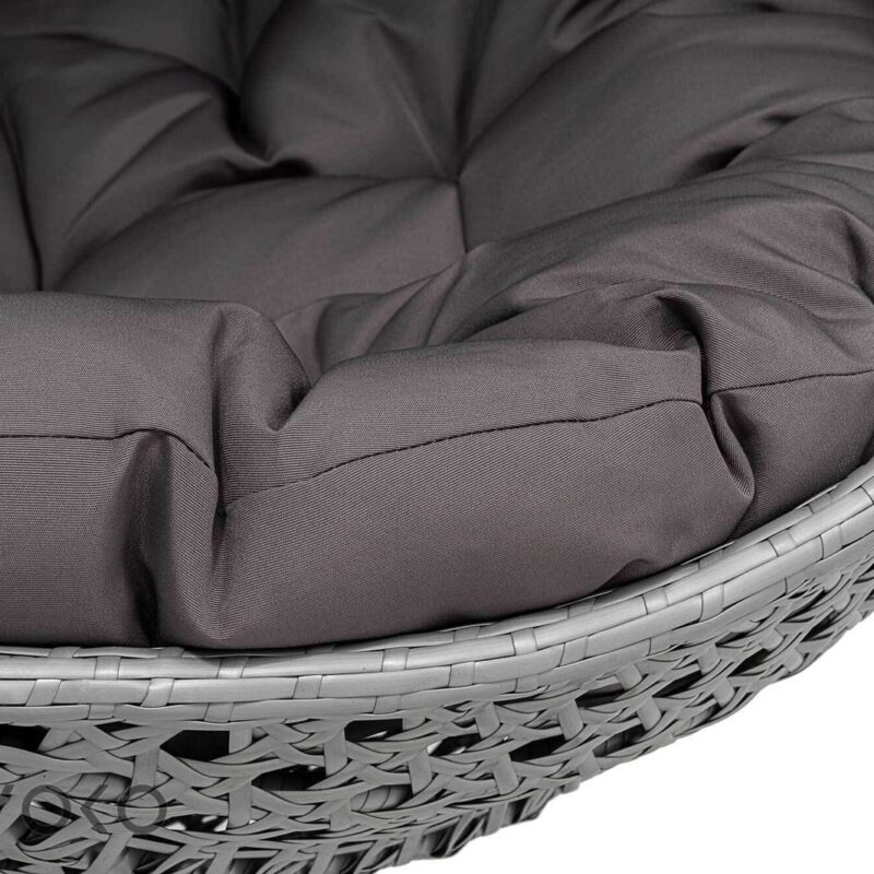 Double Seater Rattan & Wicker Swing (Grey) - Image 4
