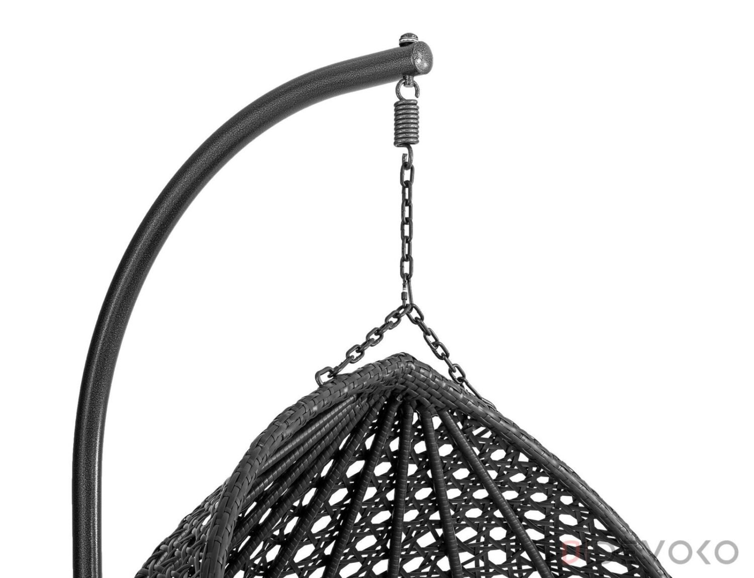 Double Seater Rattan & Wicker Swing (Black & Grey) - Image 5