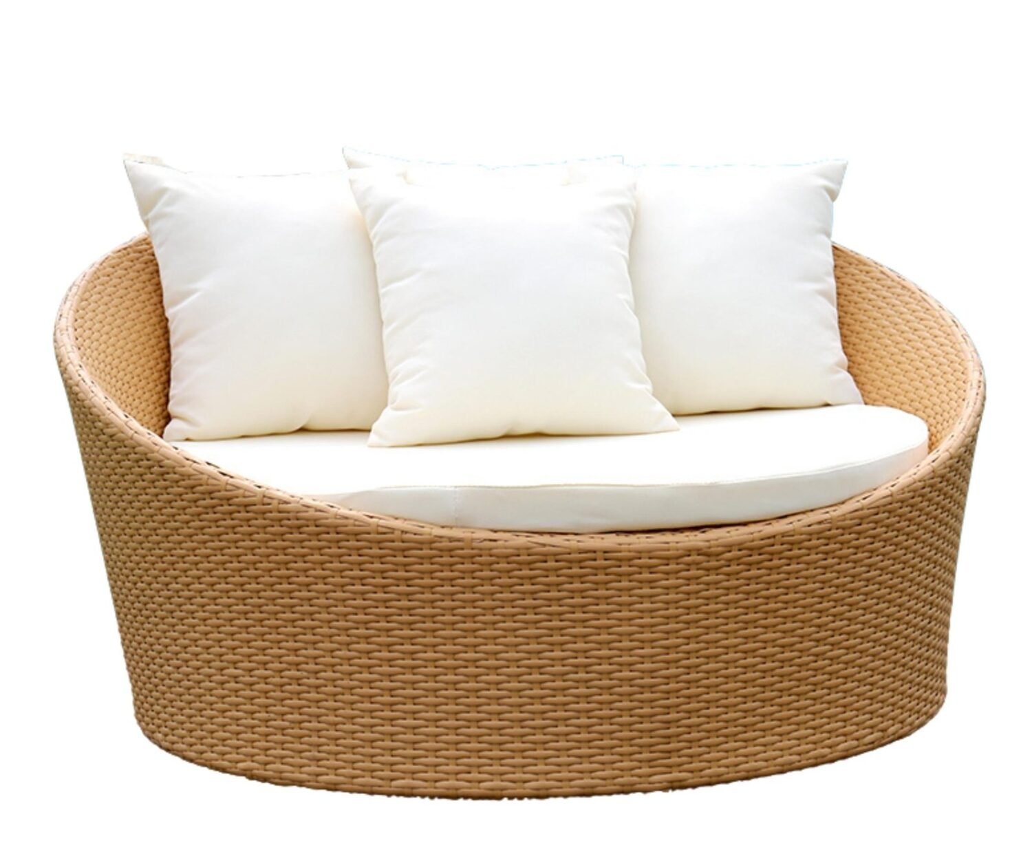 Beige & White Rattan Daybed Furniture Set - Image 4
