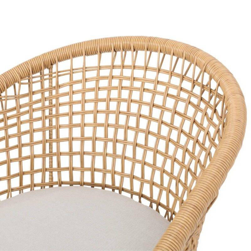 Outdoor Patio Bistro Set with Cushions – Beige/Off-White - Image 3