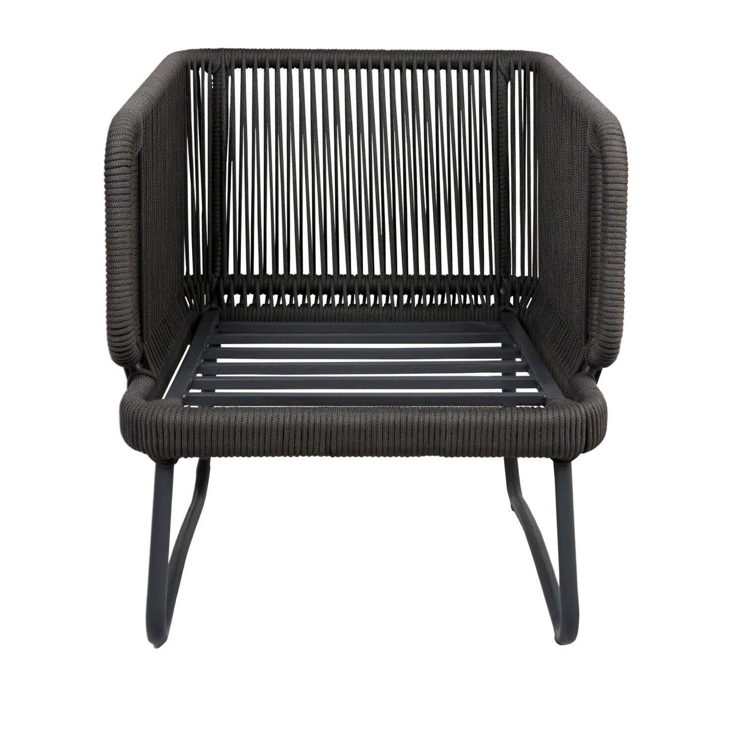 Outdoor 6 Seater Grey Rope Sofa With Ottoman and Coffee Table - Image 11